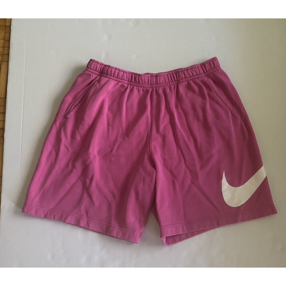 Nike Sportswear Club Fleece Mens Pink Sweat Shorts Big Swoosh Graphic New Tags